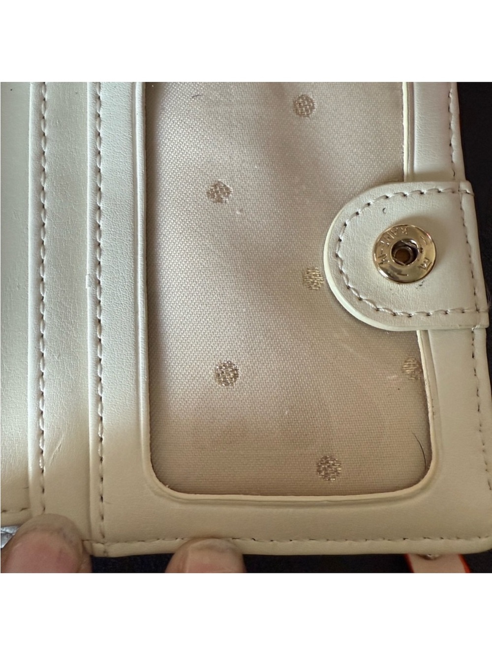 kate spade Orange and White Striped Card Holder with Spade Logo - Picture 7 of 10